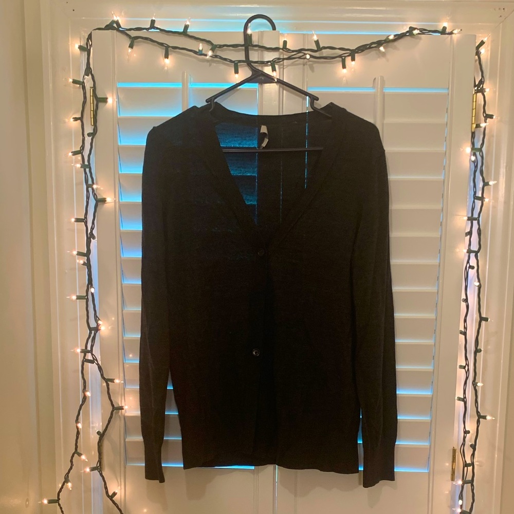 Charcoal Gray Loft Cardigan, L